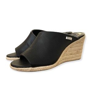 Calvin Klein Slip On Leather Espadrille Wedges Size 5.5